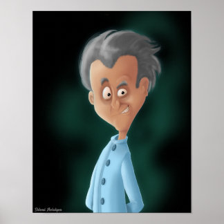 Póster Desenho do professor louco