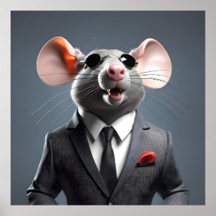 Poster desenho do rato engraçado