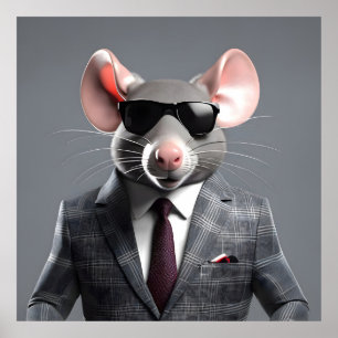 Poster desenho do rato engraçado