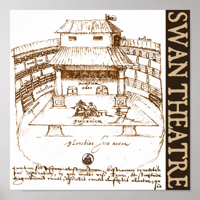 Poster Desenho do Teatro Swan de DeWitt (Frente)