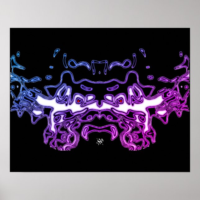 Poster Desenho do Tigre (Branco 3) (Frente)