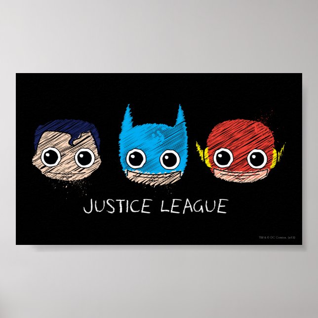 Poster Desenho dos Chefes da Mini Justice League (Frente)