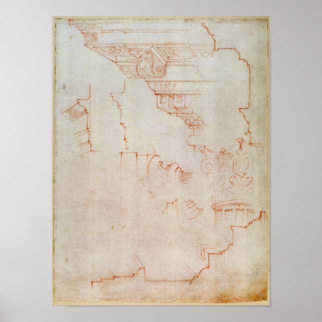 Póster Desenho dos detalhes arquitetônicos (Frente)