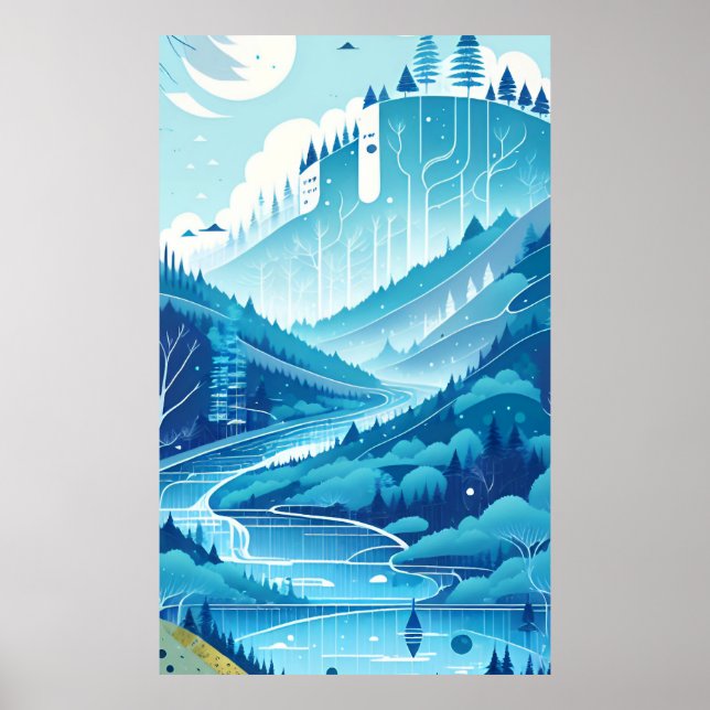 Poster desenho e decoração de interiores da sala de estar (Frente)