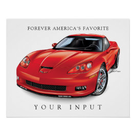 PÓSTER DESENHO ELEGANTE Z06 RED
