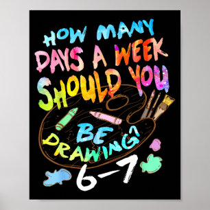 Poster Desenho Engraçado Artista de Esboço Amante da Arte