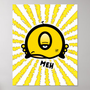 Poster Desenho engraçado de um olho “Meh”