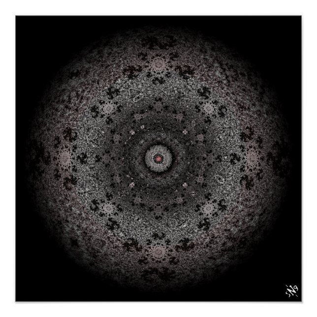 Póster Desenho escuro de uma forma ocular (Frente)