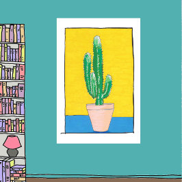 Poster Desenho Euphorbia Cactus, simples, moderno, quirky