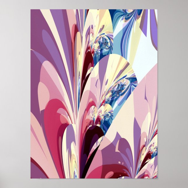 Poster Desenho Floral Abstrato (Frente)