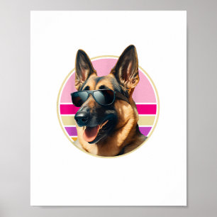 Poster Desenho Funcional De Cachorro De German shepherd F