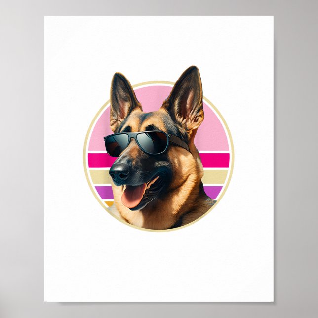 Poster Desenho Funcional De Cachorro De German shepherd F (Frente)