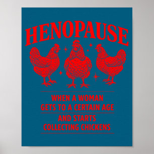 Poster Desenho Galinha Menopausa Humor Fazenda Avicultura