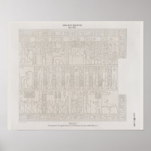 Poster Desenho Hieróglifo Egípcio Vintage Antigo