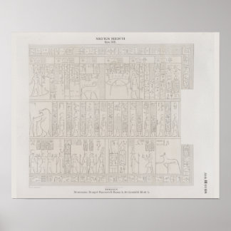 Poster Desenho Hieróglifo Egípcio Vintage Antigo