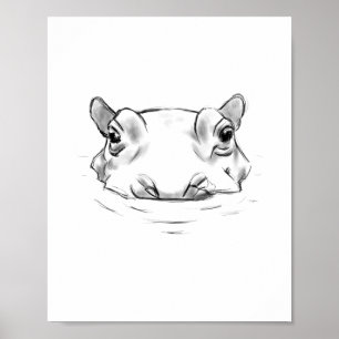 Poster Desenho hippo adorável