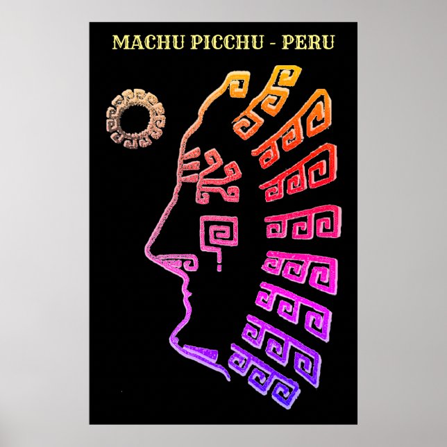 Póster Desenho Incrível de Machu Picchu (Frente)