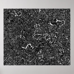 Póster "Desenho original das belas artes do Doodle preto"