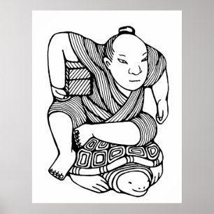 Póster Desenho original de Netsuke
