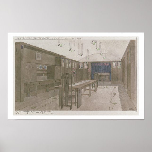 Póster Desenho para uma Sala de Jantar, 1901 (litografia  (Frente)