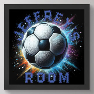 Poster Desenho Pastel Bola de Futebol Poder Personalizar