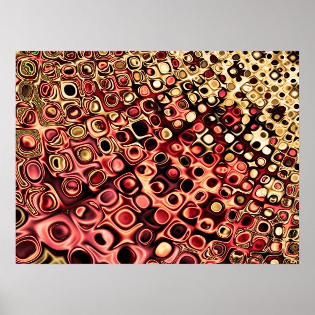 Poster Desenho Pontilhado em Rose Gold (Frente)