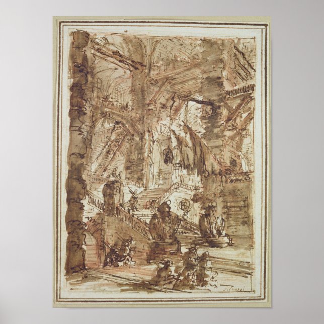 Póster Desenho preparatório para a placa n.o VIII (Frente)