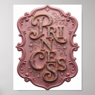 Poster Desenho PRINCESA de Ouro Elegante