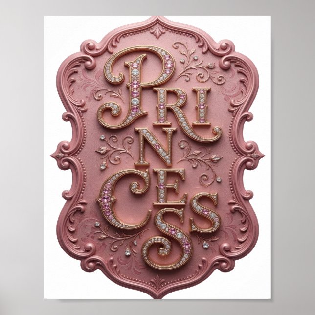 Poster Desenho PRINCESA de Ouro Elegante (Frente)