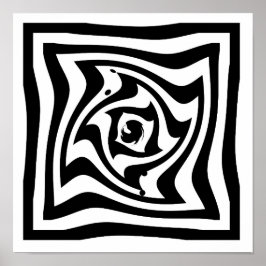 Poster Desenho psicodélico com efeito de ilusão óptica