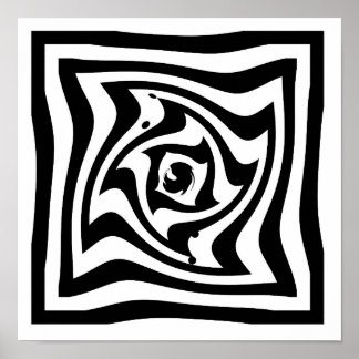 Poster Desenho psicodélico com efeito de ilusão óptica