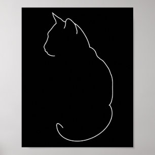 Poster Desenho Simples de Linha de Cat