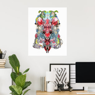 Poster Desenho Surrealista Arte Simétrica