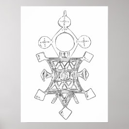 Poster Desenho tribal de arte desenhada à mão