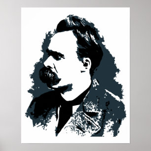 Póster Desenho vetorial do retrato Friedrich Nietzsche
