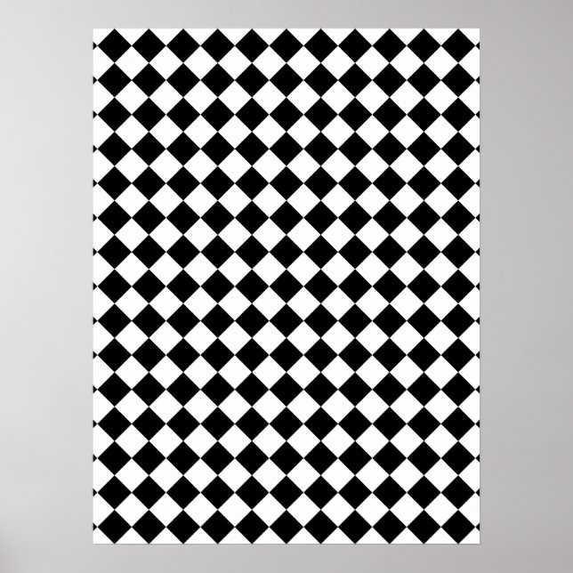 Poster Desenho xadrez preto e branco (Frente)