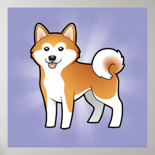 Poster Desenhos animados Akita Inu/Shiba Inu
