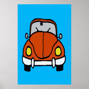 Poster Desenhos animados clássicos vermelhos do carro