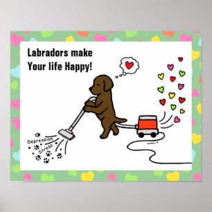 Póster Desenhos animados de Labrador do chocolate