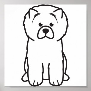 Póster Desenhos animados do cão da comida de comida