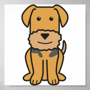 Poster Desenhos animados do cão de Airedale Terrier