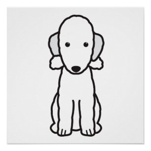 Póster Desenhos animados do cão de Bedlington Terrier