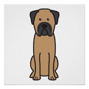 Póster Desenhos animados do cão de Bullmastiff