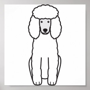 Poster Desenhos animados do cão de caniche
