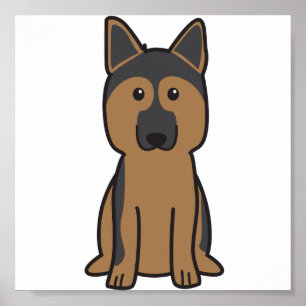 Póster Desenhos animados do cão de german shepherd