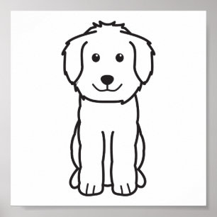 Póster Desenhos animados do cão de Goldendoodle