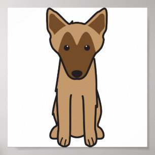 Poster Desenhos animados do cão de Malinois do belga