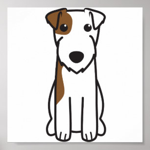 Póster Desenhos animados do cão de Russell Terrier do