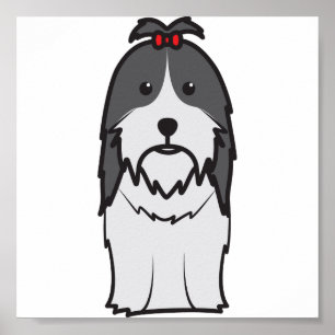 Póster Desenhos animados do cão de Shih Tzu
