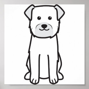 Póster Desenhos animados do cão de Terrier de beira